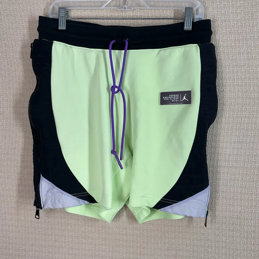 Jordan Fleece‎ Shorts 23 Size SP Engineered Lemon Green Black Mens